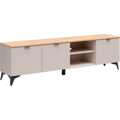 TV-Schrank mit 3 Türen und 2 Nischen „Vicky“ in Kaschmir und Holz (1/3)
