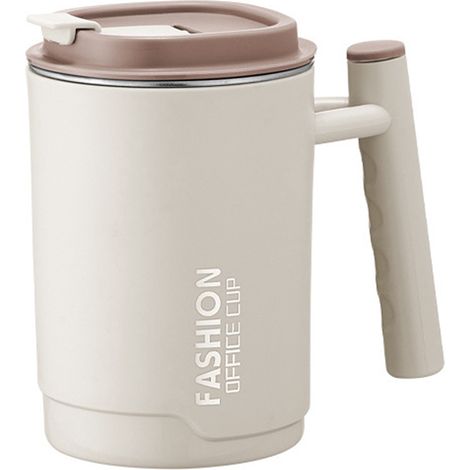 Mug isotherme de camping avec couvercle, gobelet de voyage à double paroi en acier inoxydable, thermos à café pour l'extérieur (1/5)