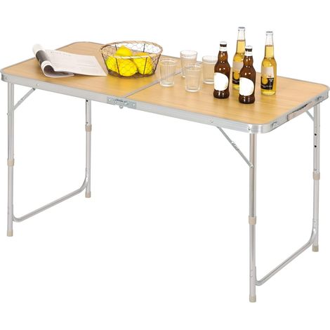 WOLTU Tavolo da Campeggio Pieghevole Portatile con Maniglia per Picnic Giardino Quercia