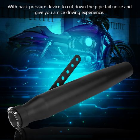 Silencieux d'échappement moto arrière inox noir adaptable GY6 39-46 mm 430 x 75 mm 1 pièce (1/5)