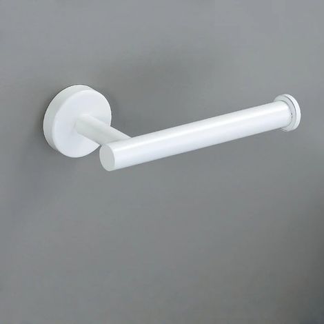 White Gold Bathroom Hardware 304 Stainless Steel Towel Bar Towel Ring Toilet Paper Holder Robe Hook Accessories Set,White,Paper Holder (1/4)