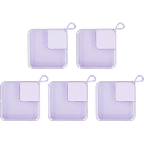 Boîte de rangement portable 100 % coton pour poudre à barbe à papa, boîte transparente girly pour vernis à ongles, boîte de rangement pour bijoux (1/5)