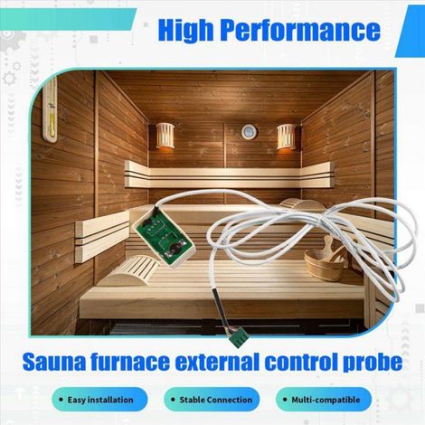 2X Sonde de Contrôle Externe pour Four de Sauna, Sonde de Contrôle de Température, Capteur de Contrôle Externe pour Sauna,Blanc (1/5)