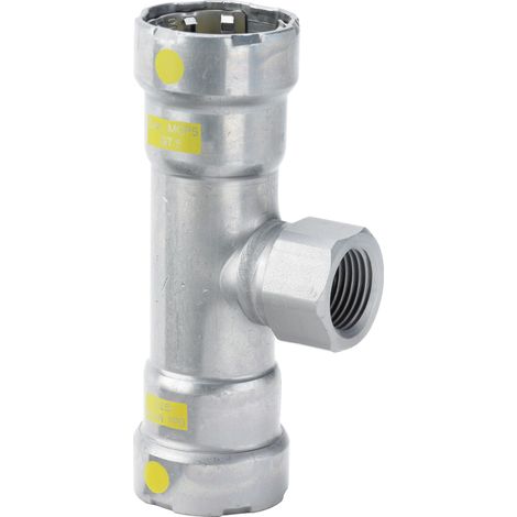 Pièce en T avec SC Megapress G 4617.2 en acier 3/4 pouce x Rp 1/2 x 3/4 pouce revêtu de Zn-Nibe.