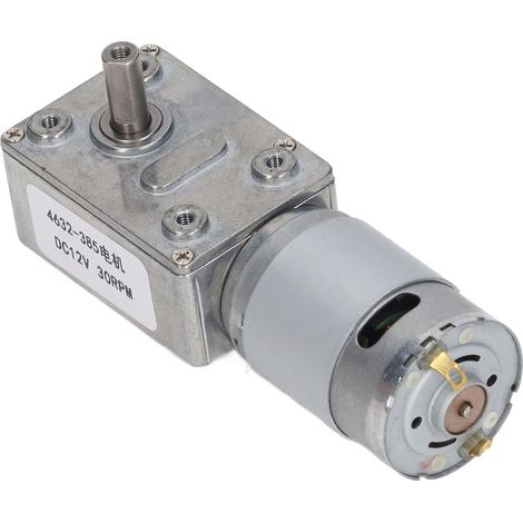 12V Gleichstrom-Schneckengetriebemotor mit Selbsthemmung, 30 U/min, im Uhrzeigersinn/gegen den Uhrzeigersinn, für Winden, Fenster und Türen. (1/5)