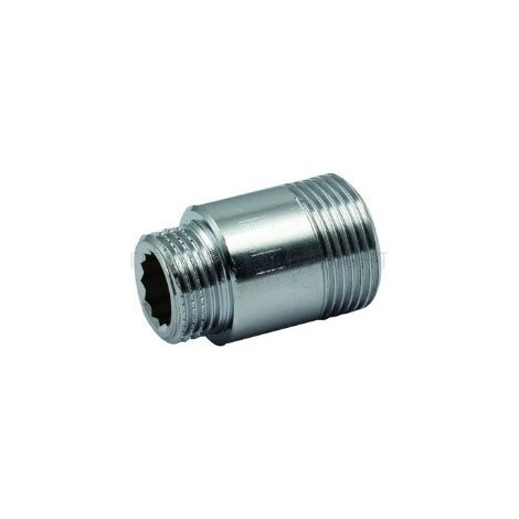 Rallonge filetée lg 40 mm mâle 1/2 - mâle 3/4 chrome