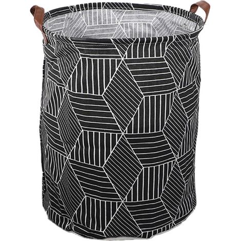 Panier à linge avec poignées - Trieur de vêtements Panier chambre d'enfant - Panier à jouets - Pliable - 35 x 45 cm - Noir (1/5)