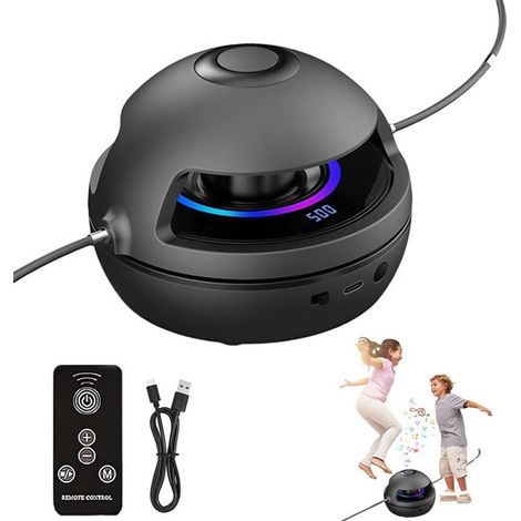 Cuerda para saltar electrónica，máquina de cuerda inteligente con control remoto，pantalla LED，música Bluetooth para niños y adultos (negra) (1/5)