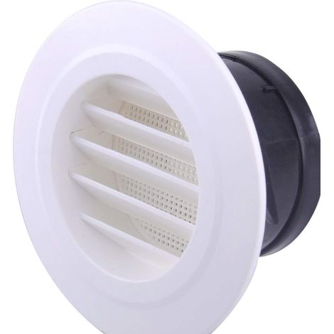 Couvercle de grille d'évacuation d'air, grille de sortie de ventilation murale Couvercle de conduit de diffuseur blanc rond Grille de ventilateur d'aération à grille (1/5)