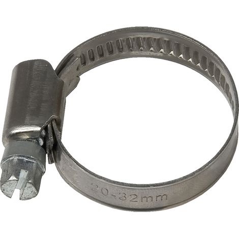 Abrazadera sinfín acero inox W2 - 9 mm - 20-32 mm - 100 Uds.