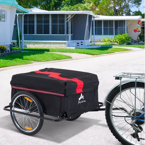 Fahrrad-Lastenanhänger mit Oxford-Transportbox 40 kg Rot Schwarz OKWISH (1/5)