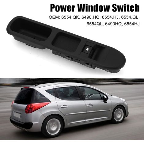 Interrupteur de vitre électrique 6554.HJ pour Peugeot 207, CC, SW, Van - Commande de lève-vitre rapide et sensible