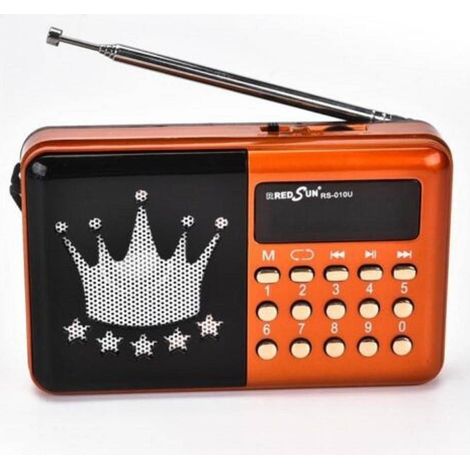 Radio Fm Rs-010u Lecteur De Musique Portable Micro Sd Mmc Usb Aux