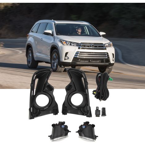 Kit de phares antibrouillard en 2 pièces avec enjoliveur et interrupteur de câblage (modèles 520400E030 et 820300E030) pour Toyota Highlander XU50 2017-2019 (1/5)