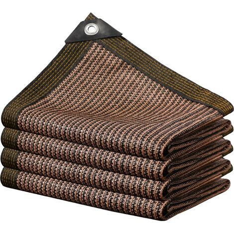 Filet d'ombrage - 1 x 2 m - Petit voile d'ombrage avec œillets - Filet d'ombrage perméable à l'air - Filet d'ombrage pour le jardin - Marron (1/5)