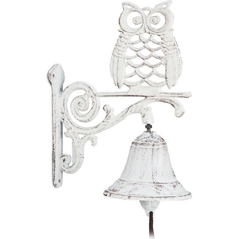Campana de puerta de pared decorativa de estilo antiguo 26,5 x 19 x 11 cm de hierro fundido gris 130008932 (1/5)