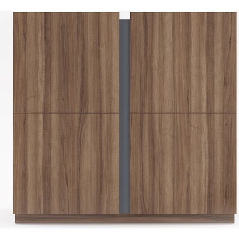 Meuble à chaussures, modèle ODDA (516noy), avec deux portes, Herdasa. Noyer-Graphite