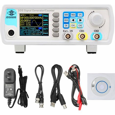 Générateur de signaux numériques double canal DDS haute précision, générateur de signaux d'impulsions à forme d'onde arbitraire, fréquencemètre 1 Hz-100 MHz, 200 MSa/s, 40 MHz