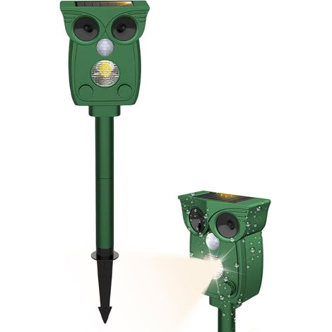 Oiseaux, forme solaire anti chauves-souris Contrôle des animaux par ultrasons, pour hirondelle, chat, chien, extérieur, pelouse, cour, jardin, porche, terrasse, toit, fenêtre. (1/5)