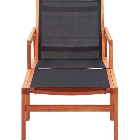 Chaise de jardin,Chaise d'extérieur et repose-pied Eucalyptus solide et textilène CFW1092420 (1/5)