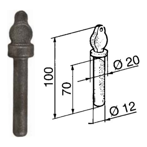 Chiavistello per forcella A 12mm Cermag 61289