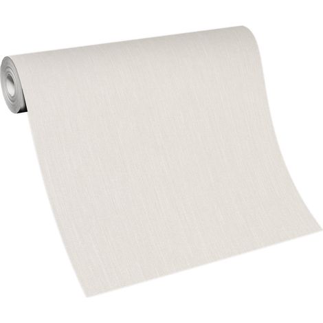 Papier peint clair crème salon & salle à manger | Tapisserie salon beige crème unie | Papier peint uni intissé couloir & entrée (1/5)
