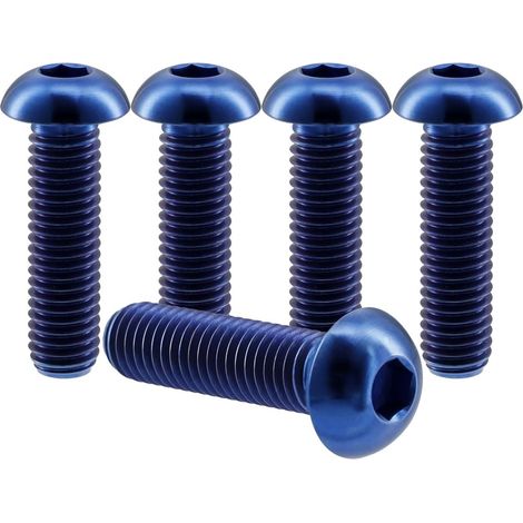 Vis à Tête Bombée en Titane GR5 M6x10mm, 5 Pièces Vis à Tête de Bouton ISO7380 Boulons à Six Pans Creux Allen Boulon à Douille Hexagonale Vis à Métaux (1/5)