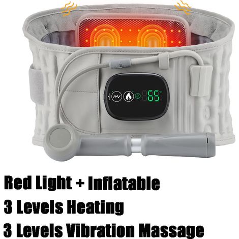 (Type C) Ceinture de massage lombaire chauffante infrarouge électrique rechargeable par USB