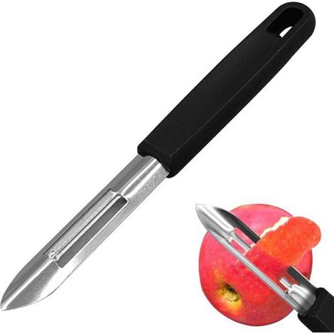 Éplucheur - Acier Inoxydable - Pour Pommes de Terre et Légumes - Manuel - 16,8 cm - Noir ×1 (1/5)