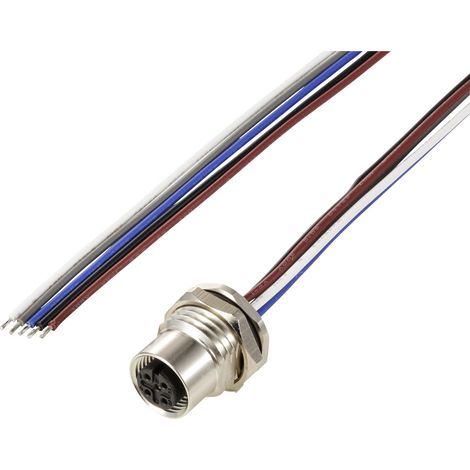 TRU COMPONENTS TC-12833068 Sensor/Aktor Einbaubuchse M12 Buchse, Einbau 0.5 m Polzahl Sensoren: 5 1