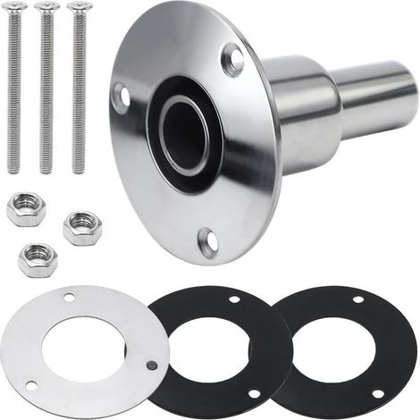 Raccord d'échappement chauffage diesel 24mm en acier inoxydable, pot d'échappement bateau tête droite avec boulons écrous joints pour bateau marine voiture camions (1/5)