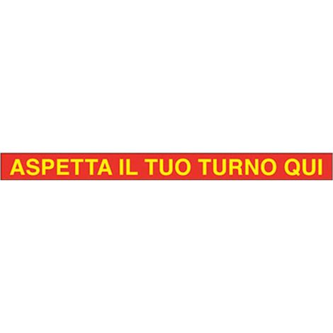 TARGA SEGNALETICA COVID ADESIVA ASPETTA TURNO QUI