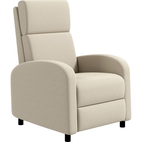 Fauteuil inclinable pliable 64 x 86 x 102 cm cr me pour salon inclinable/fauteuil repose-pieds rabattable, inclinaison jusqu'à 160°, crème (1/5)
