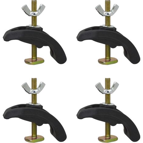 Lot de 4 colliers de serrage en forme de T pour plaque de presse en forme de T - Pièces de machine à graver - Plaque de fixation - Routeur pour table de travail à fente en T (1/5)