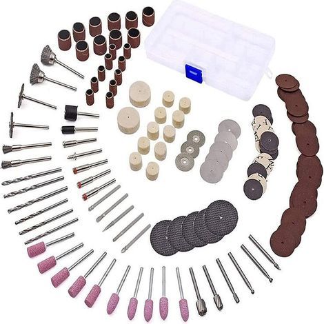 Rotary Tool Accessories with 3mm Chuck/Universal Cutting/Polishing/Drilling/Grinding/Engraving Mini Grinder & Mini Drill Accessories for DIY Crafts 141 Pcs- (1/5)