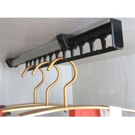 Porte-vêtements Armoire Garde-Robe Extractible Coulissant pour Cintre Support Portemanteau for pour 12 Cintres Longueur 315 mm Lot de 1 (1/4)