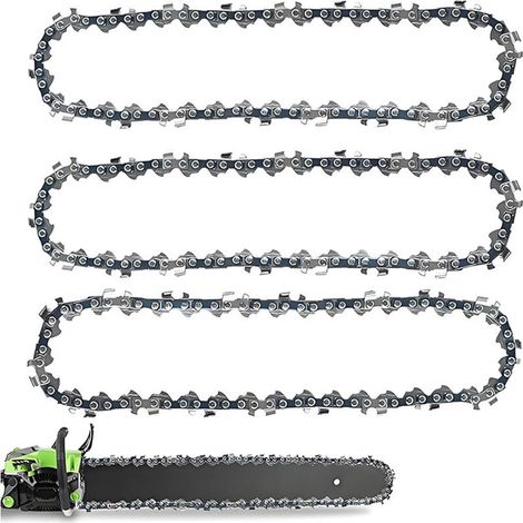 Lot de 3 chaînes de tronçonneuse 40 cm 3/8" LP , 59 maillons d'entraînement de 1.3mm , à faible rebond , chaîne de rechange pour tronçonneuse Oregon , Einhell GH-EC1835 , Dolmar (1/5)