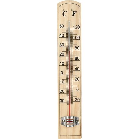 Thermometre Interieur - Bois Pin -30°C à +50°C - Pour Maison Bureau - 1 Unite (1/3)