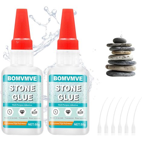 Colle pour Pierre Transparente, 80g Colle à Pierre Polyvalente Marbre, Résistance Aux Hautes et Basses Températures, pour Pierres Naturelles, Marbre et Pierre Artificielle (1/5)