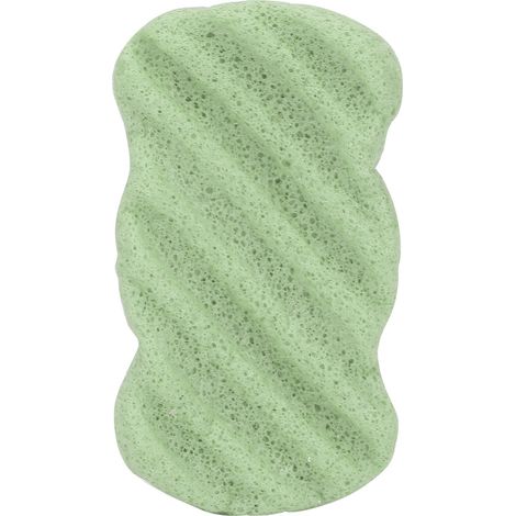 Éponge faciale lavable en fibre végétale, exfoliante réutilisable pour nettoyage du visage, gant de bain portable vert (1/5)