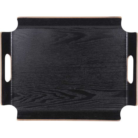 Table Passion - Plateau rectangle no angle 44,5x33,5 cm noir (1/2)