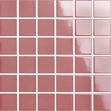 Mosaïque de grès cérame PICCOLO VELVET 5x5cm (finition brillante) -  Siena red - -  471 - Sienna red - boîte de 0.93 m2