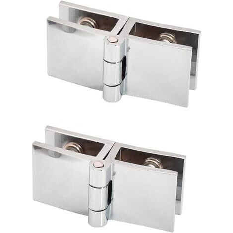 PCS 180 degrés clip de porte en verre charnière sans verre de perçage à charnière en verre pour épaisseur de verre 5mm - 8mm (1/5)