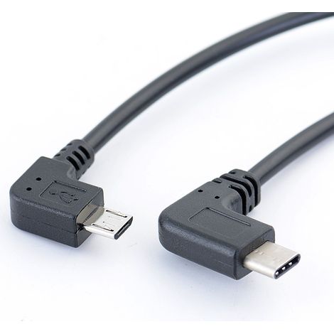 Câble de données OTG micro-USB vers USB-C (droitier) pour connecter des téléphones Android à un DAC/amplificateur/décodeur de casque. (1/5)