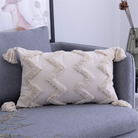1 housse de coussin bohème en coton - Décoration marocaine - Pour canapé, chambre à coucher, salon - 30 x 50 cm (1/5)