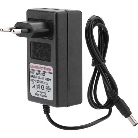 Adaptateur Secteur, AC 12.6V 2A Chargeur de Remplacement pour Batterie Lithium-ION Chargeur Mural Portable Adaptateur de Prise EU pour Appareils Électroniques Domestiques.(EU) (1/4)