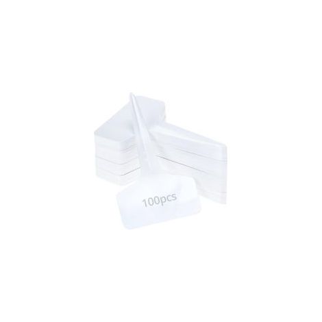 Lotto di 100 etichette per piante, 6 x 10 cm, etichette da giardinaggio in plastica, per ortaggi, semenzali, fiori, tipo T (1/5)