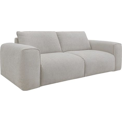 Divano letto 4 posti express in tessuto testurizzato beige Letto 160 cm Materasso 16 cm - POGLO (1/5)