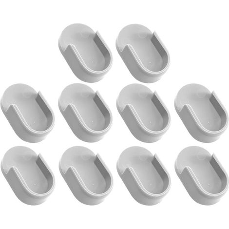 – Lot de 10 supports de tringle ovale 30x15mm – Plastique blanc – Montage mural pour dressing et placard (1/4)
