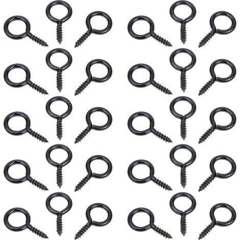 30 crochets à œillet, fer, noir, pour suspension et arrimage (1/5)